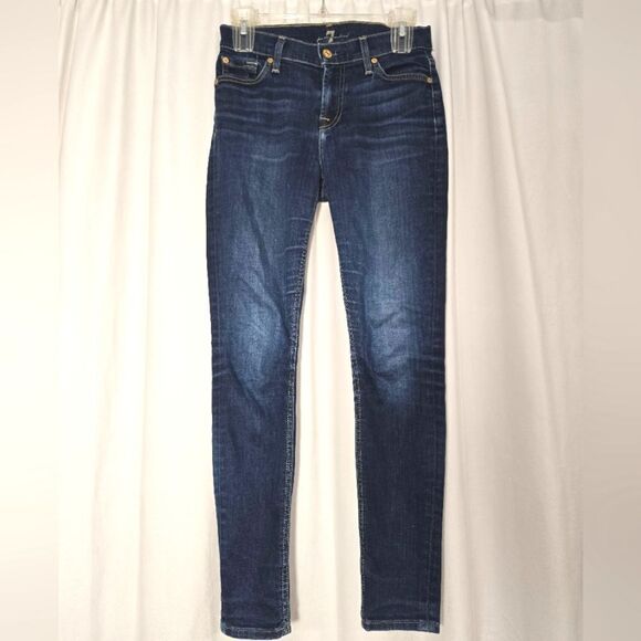 7 For All Mankind Gwenevere Skinny Jeans Dark Wash Sz 25 - Picture 3 of 15